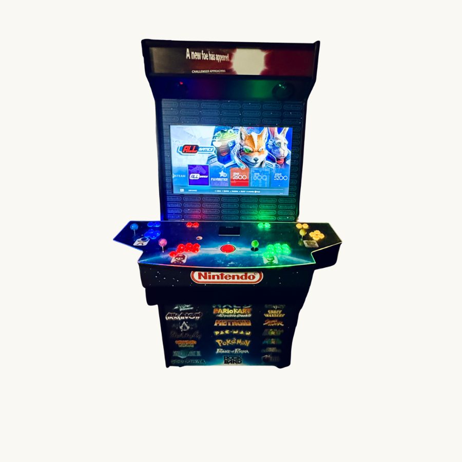 Cabinet front with game select screen